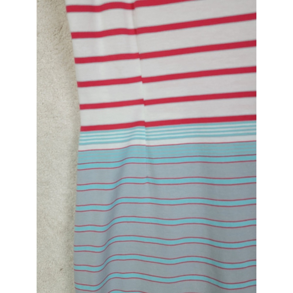 Columbia PFG Striped Tank Dress Womens Medium Pink Teal Grey Casual Mini - Picture 8 of 11